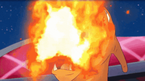 Charizard using Flamethrower
